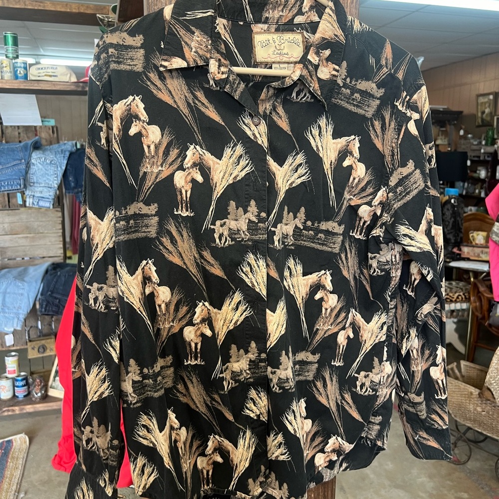 Bit and Bridle Horse Printed Top